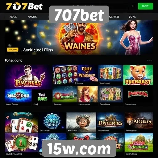 Variedade de jogos disponíveis na 707bet